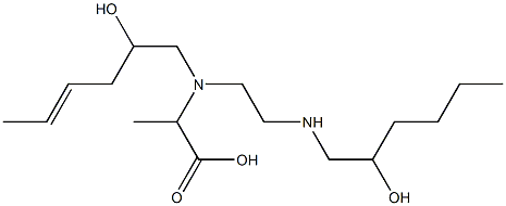 2-[N-(2-Hydroxy-4-hexenyl)-N-[2-(2-hydroxyhexylamino)ethyl]amino]propionic acid Struktur