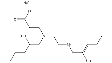 3-[N-(2-Hydroxyhexyl)-N-[2-(2-hydroxy-2-hexenylamino)ethyl]amino]propionic acid sodium salt Struktur