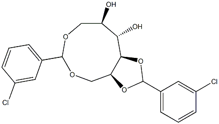 1-O,6-O:4-O,5-O-Bis(3-chlorobenzylidene)-L-glucitol Struktur