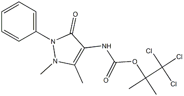 N-[(2,3-Dihydro-1,5-dimethyl-2-phenyl-3-oxo-1H-pyrazol)-4-yl]carbamic acid 1,1-dimethyl-2,2,2-trichloroethyl ester Struktur