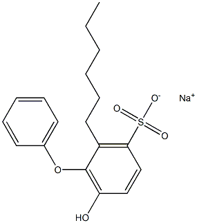 6-Hydroxy-2-hexyl[oxybisbenzene]-3-sulfonic acid sodium salt Struktur