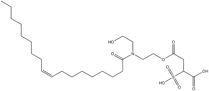 2-Sulfobutanedioic acid 4-[2-[(2-hydroxyethyl)[(Z)-1-oxo-9-octadecenyl]amino]ethyl] ester Struktur