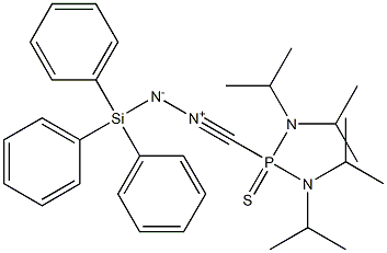 [1-(Triphenylsilyl)-2-[[bis(diisopropylamino)phosphinothioyl]methylidyne]hydrazin-2-ium]-1-ide Struktur