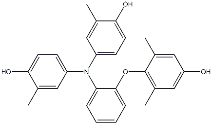 N,N-Bis(4-hydroxy-3-methylphenyl)-2-(4-hydroxy-2,6-dimethylphenoxy)benzenamine Struktur