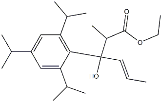 2-Methyl-3-hydroxy-3-(2,4,6-triisopropylphenyl)-4-hexenoic acid ethyl ester Struktur