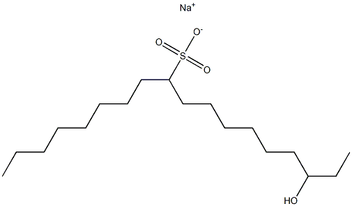 16-Hydroxyoctadecane-9-sulfonic acid sodium salt Struktur