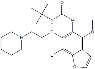 1-[4,7-Dimethoxy-6-(2-piperidinoethoxy)benzofuran-5-yl]-3-tert-butylurea Struktur