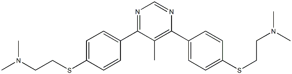 4,6-Bis[4-(2-dimethylaminoethylthio)phenyl]-5-methylpyrimidine Struktur