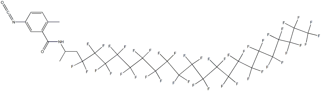 3-Isocyanato-6-methyl-N-[2-(tritetracontafluorohenicosyl)-1-methylethyl]benzamide Struktur