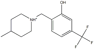 1-[2-Hydroxy-4-(trifluoromethyl)benzyl]-4-methylpiperidine-1-cation Struktur