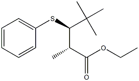 (2S,3R)-2,4,4-Trimethyl-3-(phenylthio)valeric acid ethyl ester Struktur