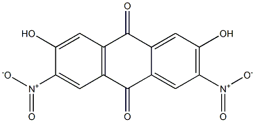 2,7-Dihydroxy-3,6-dinitroanthraquinone Struktur