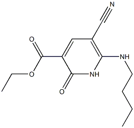 5-Cyano-6-(butylamino)-1,2-dihydro-2-oxopyridine-3-carboxylic acid ethyl ester Struktur