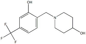 5-(Trifluoromethyl)-2-[(4-hydroxypiperidin-1-yl)methyl]phenol Struktur