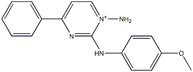 1-(Amino)-2-(4-methoxyphenylamino)-4-phenyl-1-pyrimidinium Struktur