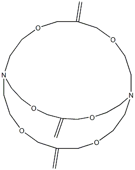 6,16,25-Tris(methylene)-4,8,14,18,23,27-hexaoxa-1,11-diazabicyclo[9.9.9]nonacosane Struktur