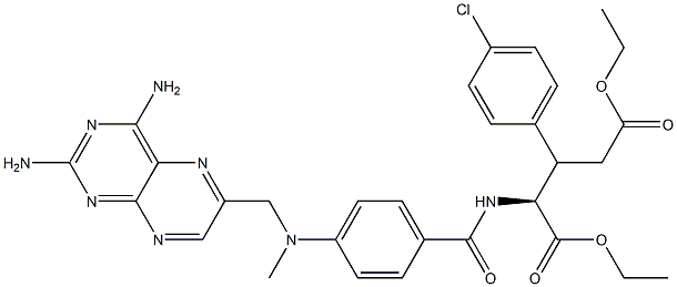 N-[4-[Methyl[(2,4-diamino-6-pteridinyl)methyl]amino]benzoyl]-3-(4-chlorophenyl)glutamic acid diethyl ester Struktur