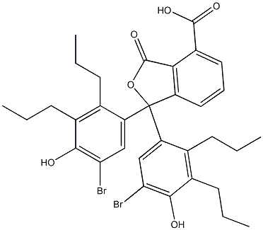 1,1-Bis(5-bromo-4-hydroxy-2,3-dipropylphenyl)-1,3-dihydro-3-oxoisobenzofuran-4-carboxylic acid Struktur