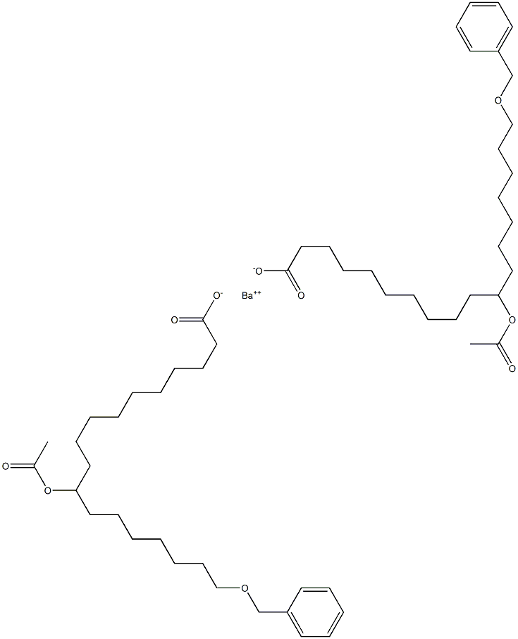 Bis(18-benzyloxy-11-acetyloxystearic acid)barium salt Struktur