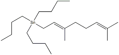 Tributyl[(2E)-3,7-dimethyl-2,6-octadienyl]stannane Struktur