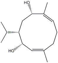 (1E,3R,4S,6S,7E)-1,7-Dimethyl-4-isopropyl-1,7-cyclodecadiene-3,6-diol Struktur