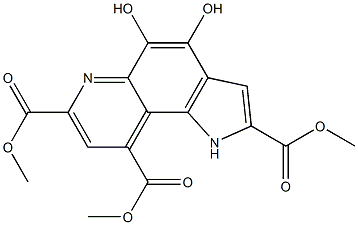 4,5-Dihydroxy-1H-pyrrolo[2,3-f]quinoline-2,7,9-tricarboxylic acid trimethyl ester Struktur