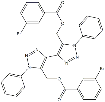 1,1'-Diphenyl-5,5'-bis[(3-bromobenzoyloxy)methyl]-4,4'-bi(1H-1,2,3-triazole) Struktur