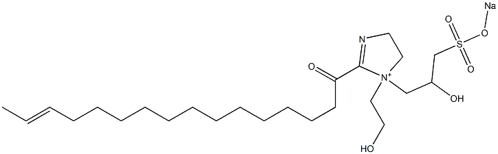 1-(2-Hydroxyethyl)-1-[2-hydroxy-3-(sodiooxysulfonyl)propyl]-2-(14-hexadecenoyl)-2-imidazoline-1-ium Struktur