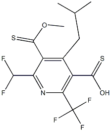 2-(Difluoromethyl)-6-(trifluoromethyl)-4-(2-methylpropyl)pyridine-3,5-dicarbothioic acid hydrogen 3S-methyl ester Struktur