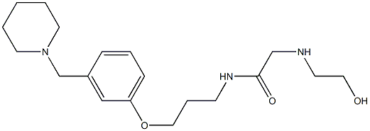 N-[3-[3-(Piperidinomethyl)phenoxy]propyl]-2-[(2-hydroxyethyl)amino]acetamide Struktur