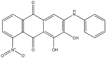 2-Anilino-3,4-dihydroxy-5-nitroanthraquinone Struktur