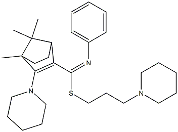 4,7,7-Trimethyl-3-piperidino-N-phenylbicyclo[2.2.1]hept-2-ene-2-carbimidothioic acid (3-piperidinopropyl) ester Struktur