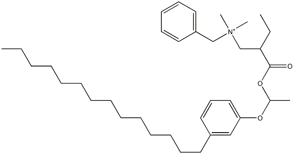 N,N-Dimethyl-N-benzyl-N-[2-[[1-(3-tetradecylphenyloxy)ethyl]oxycarbonyl]butyl]aminium Struktur