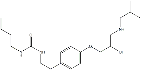 1-Butyl-3-[4-[2-hydroxy-3-[isobutylamino]propoxy]phenethyl]urea Struktur