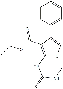 2-(3-Methylthioureido)-4-phenylthiophene-3-carboxylic acid ethyl ester Struktur