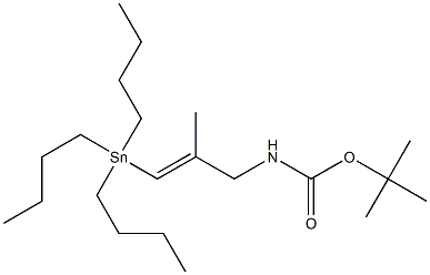 (2E)-3-Tributylstannyl-N-(tert-butoxycarbonyl)-2-methyl-2-propen-1-amine Struktur