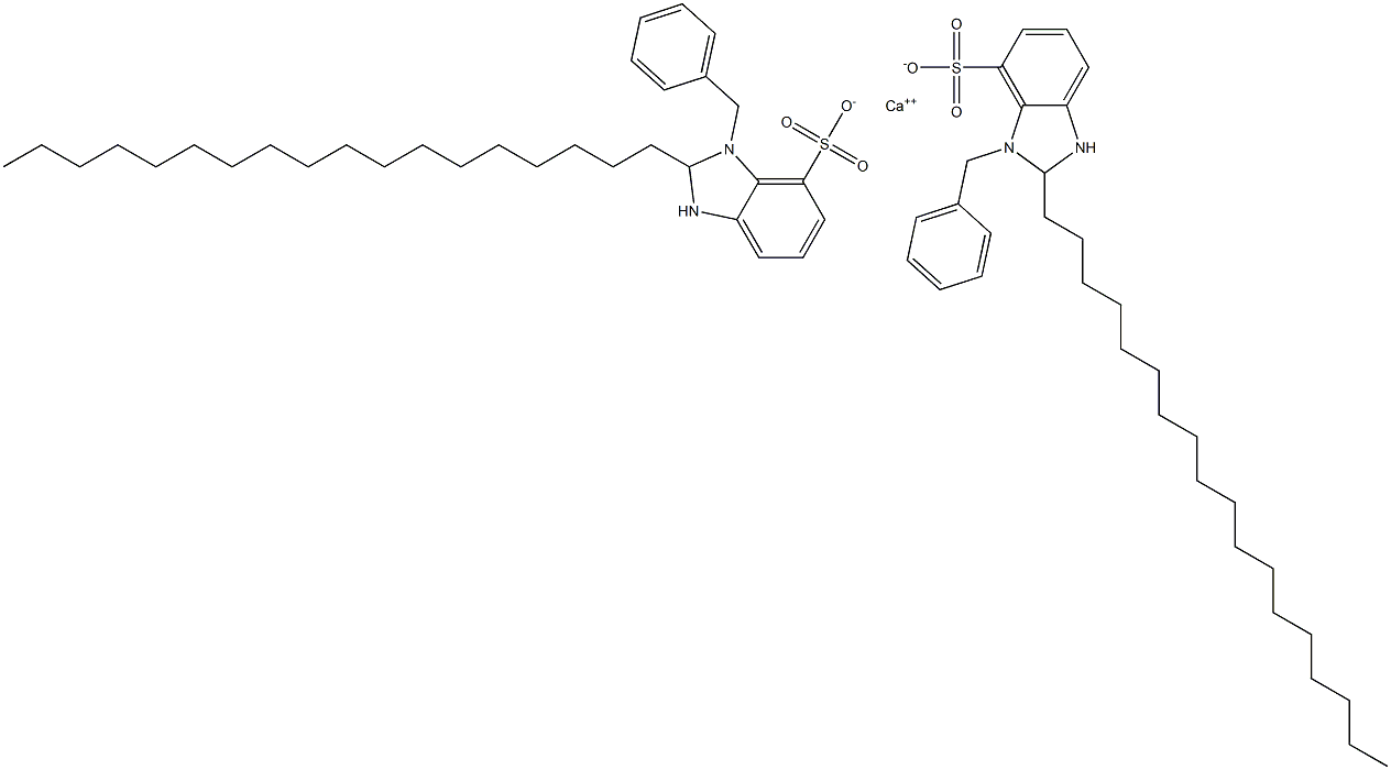 Bis(1-benzyl-2,3-dihydro-2-octadecyl-1H-benzimidazole-7-sulfonic acid)calcium salt Struktur