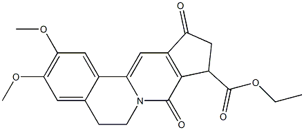 2,3-Dimethoxy-5,6,8,9,10,11-hexahydro-8,11-dioxobenzo[a]cyclopenta[g]quinolizine-9-carboxylic acid ethyl ester Struktur