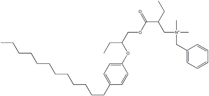 N,N-Dimethyl-N-benzyl-N-[2-[[2-(4-dodecylphenyloxy)butyl]oxycarbonyl]butyl]aminium Struktur