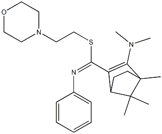 4,7,7-Trimethyl-3-(dimethylamino)-N-phenylbicyclo[2.2.1]hept-2-ene-2-carbimidothioic acid (2-morpholinoethyl) ester Struktur