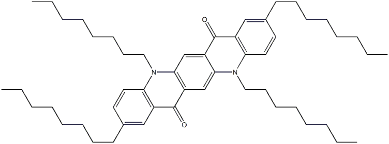 2,5,9,12-Tetraoctyl-5,12-dihydroquino[2,3-b]acridine-7,14-dione Struktur