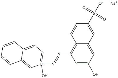 2',3-Dihydroxy-[1',2-azobisnaphthalene]-6-sulfonic acid sodium salt Struktur