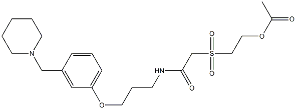 N-[3-[3-(Piperidinomethyl)phenoxy]propyl]-2-[[2-(acetyloxy)ethyl]sulfonyl]acetamide Struktur