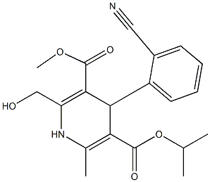 2-Hydroxymethyl-6-methyl-1,4-dihydro-4-(2-cyanophenyl)-3,5-pyridinedicarboxylic acid 3-methyl 5-isopropyl ester Struktur