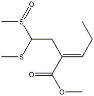 2-[2-Methylsulfinyl-2-(methylthio)ethyl]-2-pentenoic acid methyl ester Struktur