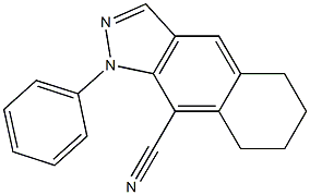 5,6,7,8-Tetrahydro-1-phenyl-1H-benz[f]indazole-9-carbonitrile Struktur