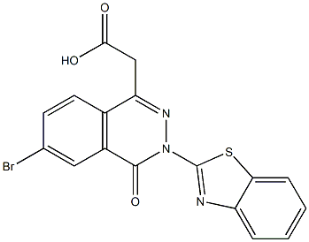 3-(2-Benzothiazolyl)-6-bromo-3,4-dihydro-4-oxophthalazine-1-acetic acid Struktur