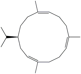 (1E,4S,7E,11E)-1,7,11-Trimethyl-4-isopropyl-1,7,11-cyclotetradecatriene Struktur