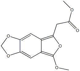 5,6-(Methylenebisoxy)-3-methoxyisobenzofuran-1-acetic acid methyl ester Struktur