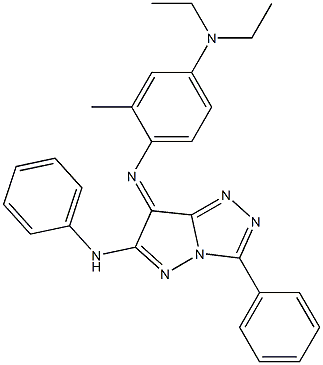 (7Z)-7-[[2-Methyl-4-(diethylamino)phenyl]imino]-N,3-diphenyl-7H-pyrazolo[5,1-c]-1,2,4-triazol-6-amine Struktur